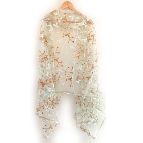 Women's Embroidered Organza Dupatta Size W 95 Cm X L 210 Cm…