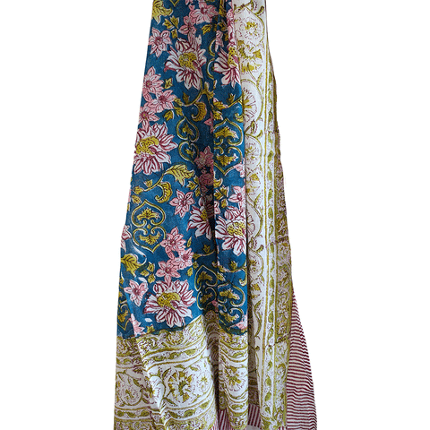 Bagru Block Print Sarong, Sarong Beach Wrap, Cotton Sarong,Pareo, Summer Pareo ,Size 45X80 Inc(Floral Printed )