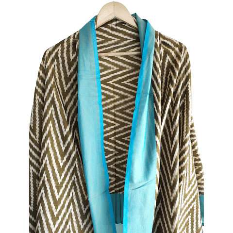 Eternal Beauty Handwoven Pochampally Ikat Silk Dupatta with Zari Elegance