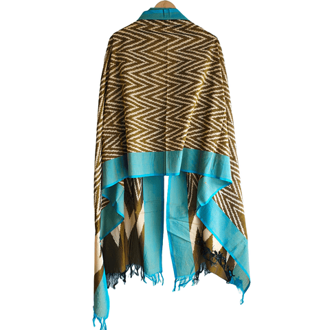 Eternal Beauty Handwoven Pochampally Ikat Silk Dupatta with Zari Elegance
