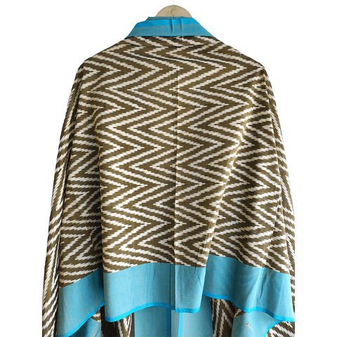 Eternal Beauty Handwoven Pochampally Ikat Silk Dupatta with Zari Elegance