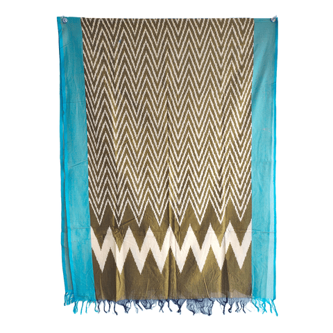 Eternal Beauty Handwoven Pochampally Ikat Silk Dupatta with Zari Elegance