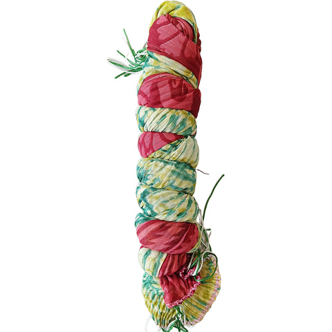 Chiffon Crushed Fancy Dupatta COMBO set of five Multi Color(Red,Dark green,Yellow,Grey And Green)