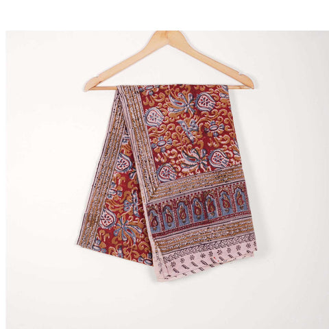 Indian Scarves Women's Kalamkari cotton stole Size  55x194 cm