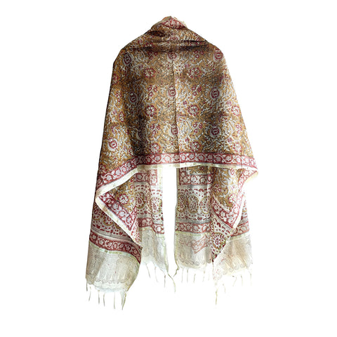 Chanderi Hand Block Printed Duptta