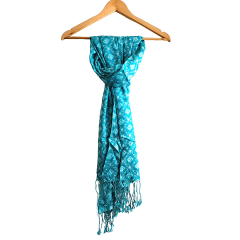 Bagru Block Print Sarong, Sarong Beach Wrap, Cotton Sarong,Pareo, Summer Pareo ,Size 45X80 Inc ( Light  Blue Colour)