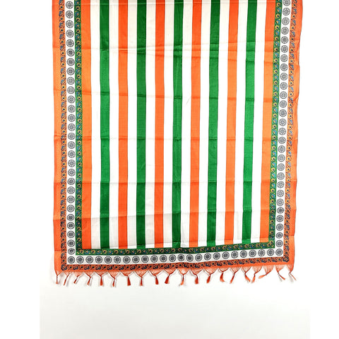 Tiranga Khadi Cotton Silk Floral Design Print Dupatta for Women