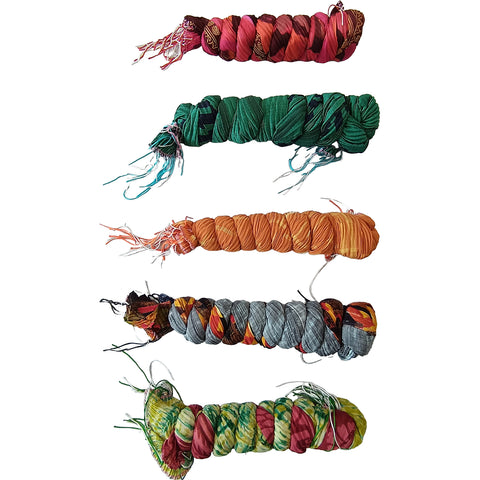 Chiffon Crushed Fancy Dupatta COMBO set of five Multi Color(Red,Dark green,Yellow,Grey And Green)