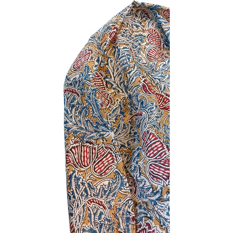 Hand Block Printed Original Pedana Kalamkari Dupatta with Motif Designs