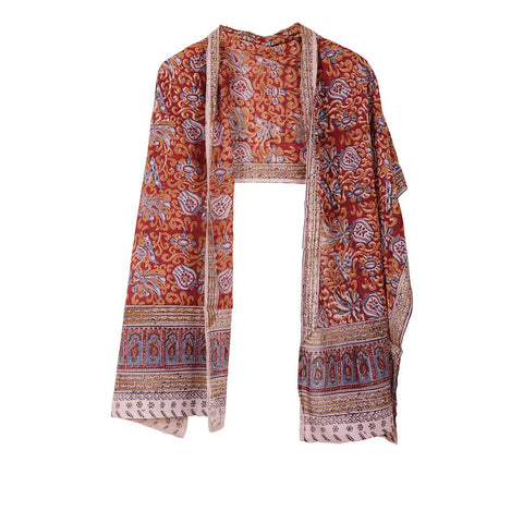 Indian Scarves Women's Kalamkari cotton stole Size  55x194 cm