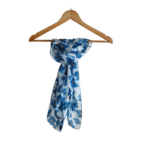 Floral Patterned Silk Square Scarf 100 X 100 Cm