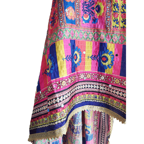 Pakistani Digital Printed Chinnon Multicoloured Dupatta With Heavy Mirror Work