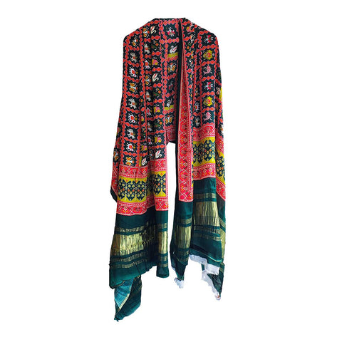 India Scarves Semi Gaji Silk Bandhani Dupatta