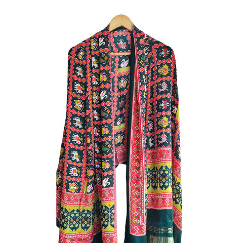 India Scarves Semi Gaji Silk Bandhani Dupatta