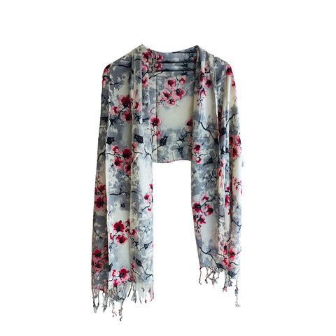 India Scarves Women's Viscose Geoi Design Multicolor colour Fragrance Stole, 75 Cm x 185 Cm