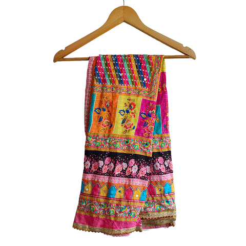 Pakistani Digital Printed Chinnon Fancy Heavy Mirror Work Dupatta