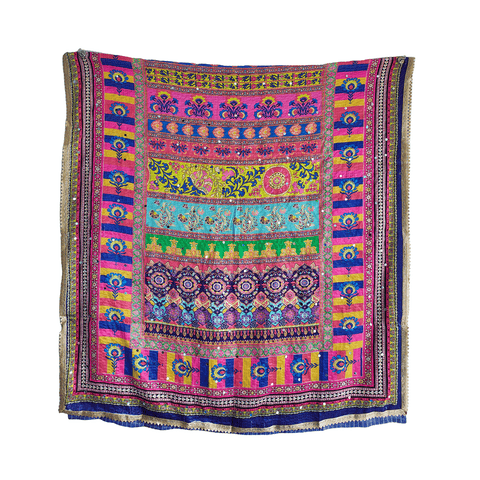 Pakistani Digital Printed Chinnon Multicoloured Dupatta With Heavy Mirror Work