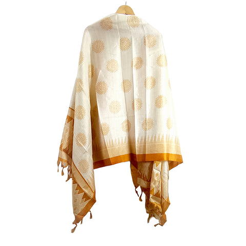 Khadi Cotton Poly Silk Digital Elegancia Print Dupatta