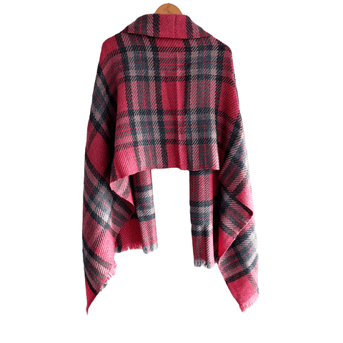 Earthy Elegance Embroidered Wool Stole | Red | Warm Winter Wrap for Women