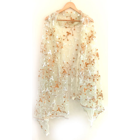 Women's Embroidered Organza Dupatta Size W 95 Cm X L 210 Cm…