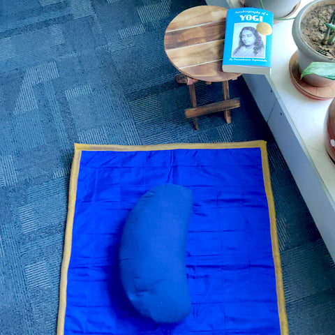 Round zafu yoga meditation cushion side view