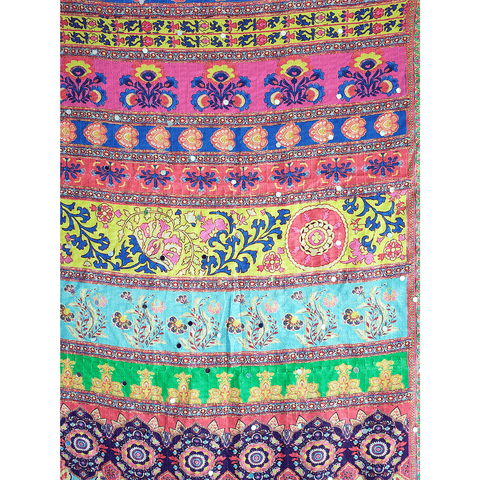 Pakistani Digital Printed Chinnon Multicoloured Dupatta With Heavy Mirror Work