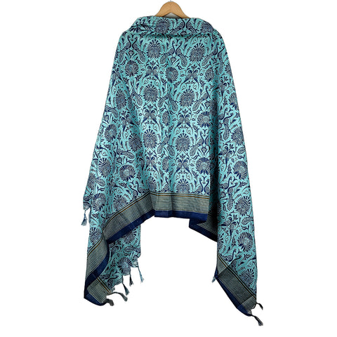 Art Silk parrots Design Printed Dupattas with Tassels