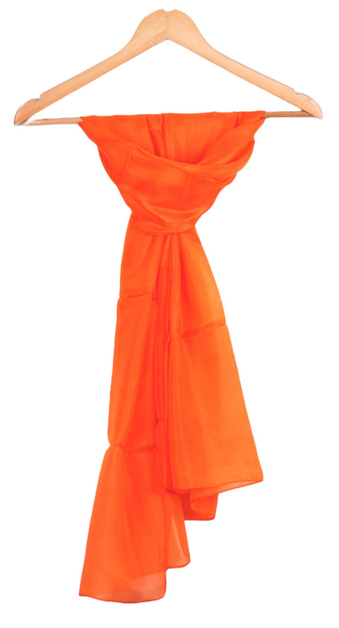 Silk Stole, Plain Multi Color, 51 cm Width x 65 cm Length, Lightweight