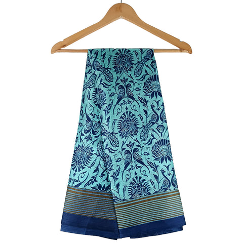 Art Silk parrots Design Printed Dupattas with Tassels