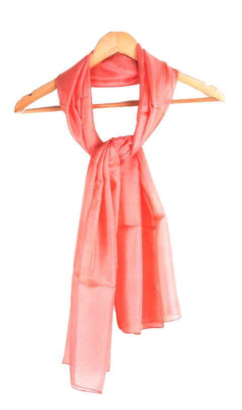 Silk Stole, Plain Multi Color, 51 cm Width x 65 cm Length, Lightweight