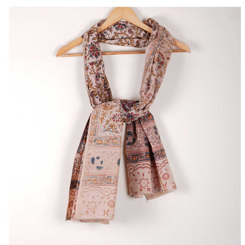 Indian Scarves Women's Kalamkari cotton stole Size  55x194 cm