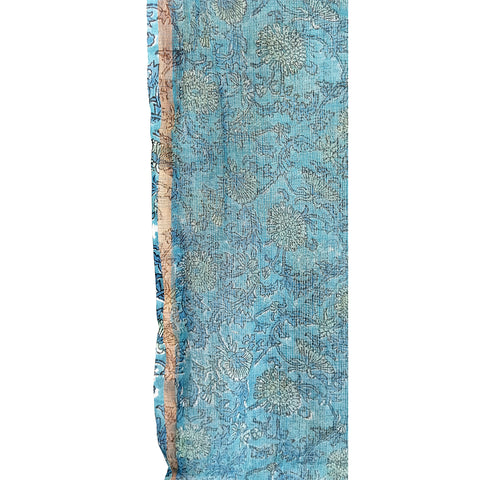 India Scarves Kota Doria Cotton Silk Blue Color Floral Dupatta…