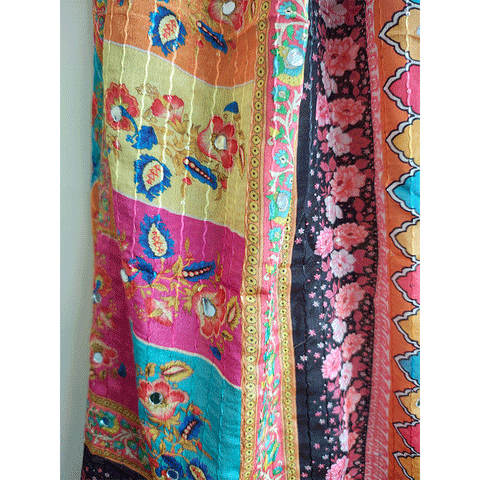 Pakistani Digital Printed Chinnon Fancy Heavy Mirror Work Dupatta