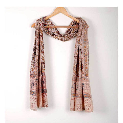 Indian Scarves Women's Kalamkari cotton stole Size  55x194 cm