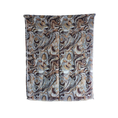 Women's Reversible Silk Viscose Summer Stole, with Fringe Tassels, 185 x 75 cm