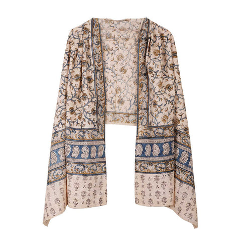 Indian Scarves Women's Kalamkari cotton stole Size 73x194 cm