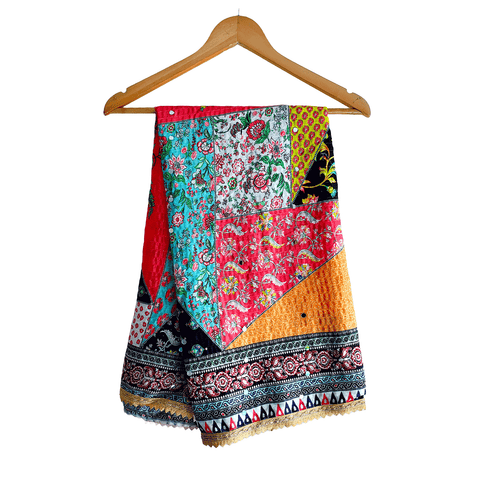 Pakistani Digital Printed Chinnon Multicoloured Dupatta With Heavy Mirror Work