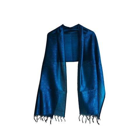 Banarasi Silk Stole - Elegant Floral Motifs