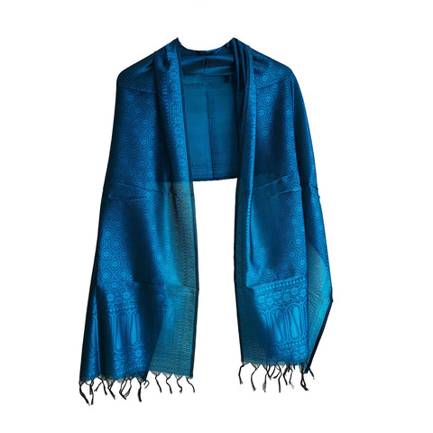 Banarasi Silk Stole - Elegant Floral Motifs