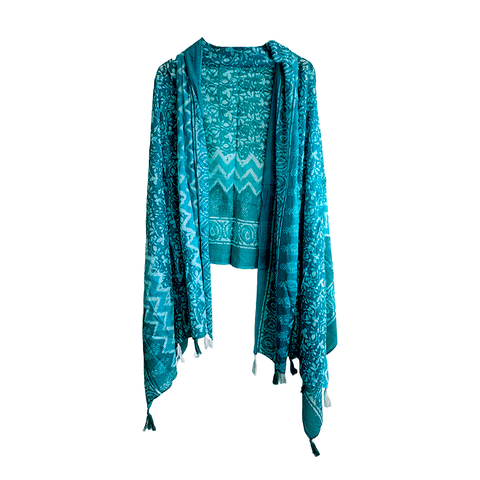 Lightweight Pure Cotton Breathable Stole Scarf for Summer, Size2,25 Mtr