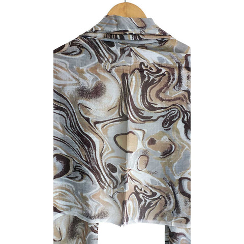 Women's Reversible Silk Viscose Summer Stole, with Fringe Tassels, 185 x 75 cm