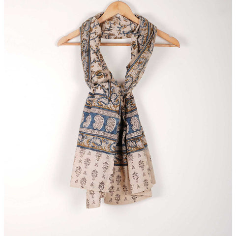 Indian Scarves Women's Kalamkari cotton stole Size 73x194 cm