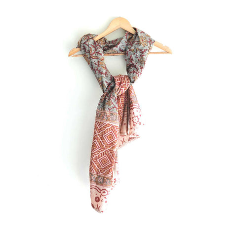 Indian Scarves Women's Kalamkari cotton stole Size  55x194 cm