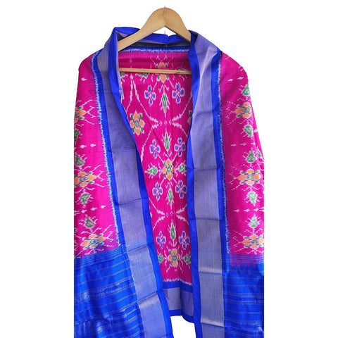 Eternal Beauty Handwoven Pochampally Ikat Silk Dupatta with Zari Elegance