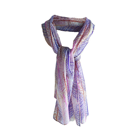 Silk Scarf with Botanical Print