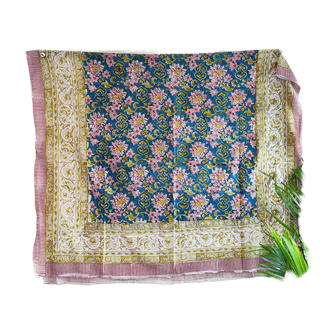 Bagru Block Print Sarong, Sarong Beach Wrap, Cotton Sarong,Pareo, Summer Pareo ,Size 45X80 Inc(Floral Printed )
