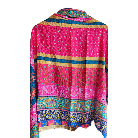 Pakistani Digital Printed Chinnon Dupatta With Heavy Mirror Work(Pink Color)