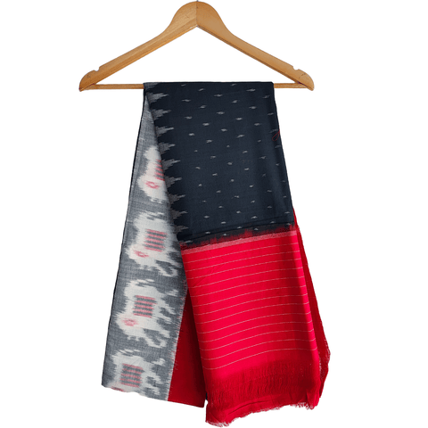 Eternal Beauty Handwoven Pochampally Ikat Silk Dupatta with Zari Elegance