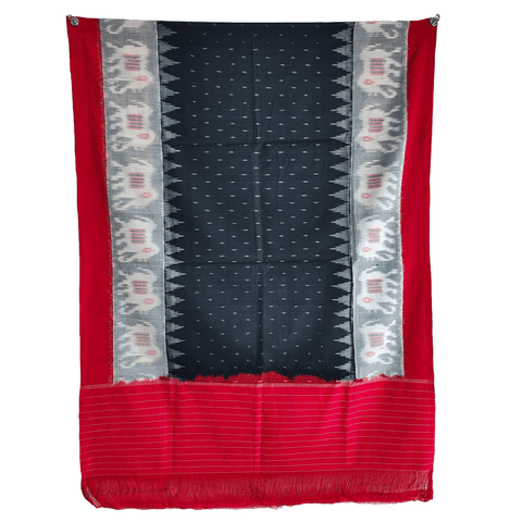 Eternal Beauty Handwoven Pochampally Ikat Silk Dupatta with Zari Elegance