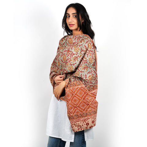 Indian Scarves Women's Kalamkari cotton stole Size  55x194 cm